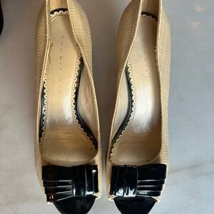 Robert Robert Tan and Black Peep Toe Heels